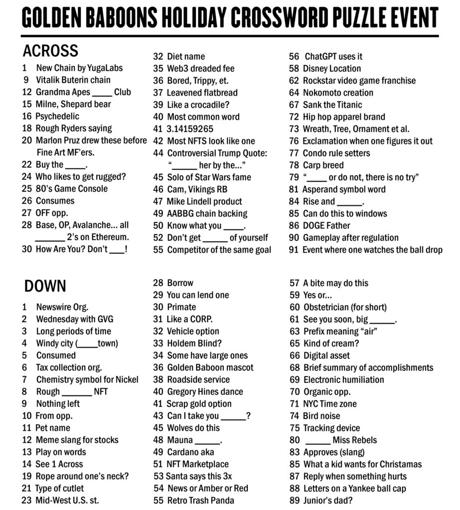 Word Search GOLDEN BABOONS RASCALS Word Search GOLDEN BABOONS RASCALS